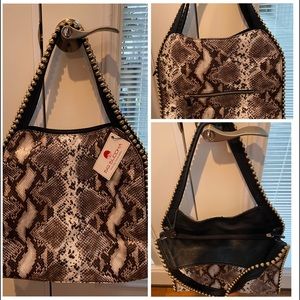 Big Buddha Grayson Snakeskin Print Vegan Leather